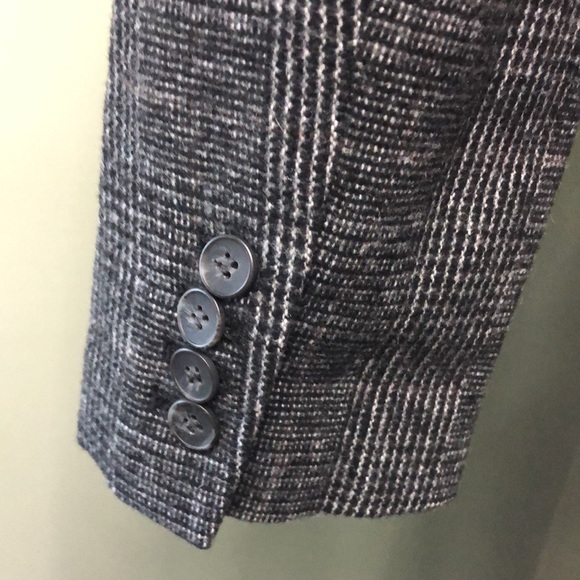 Ann Taylor Factory Tweed Blazer Gray Plaid Size 12 Wool blend - Picture 7 of 12